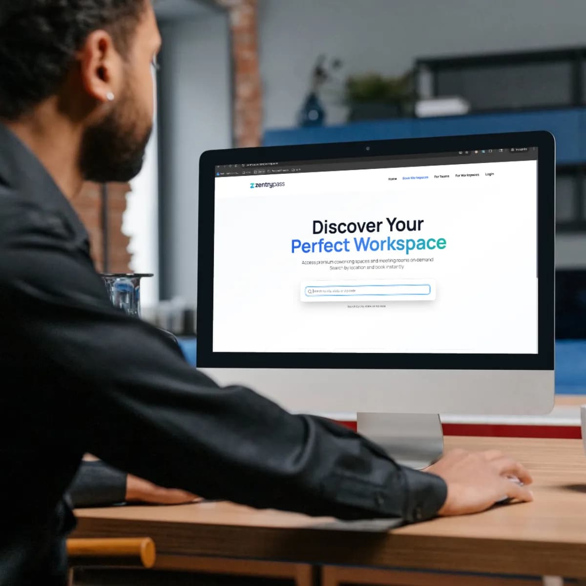 Zentry Pass marketplace view showing coworking spaces and booking options